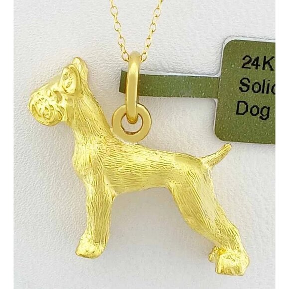 Jewelry - 24k Yellow Solid Gold Dog Pendant